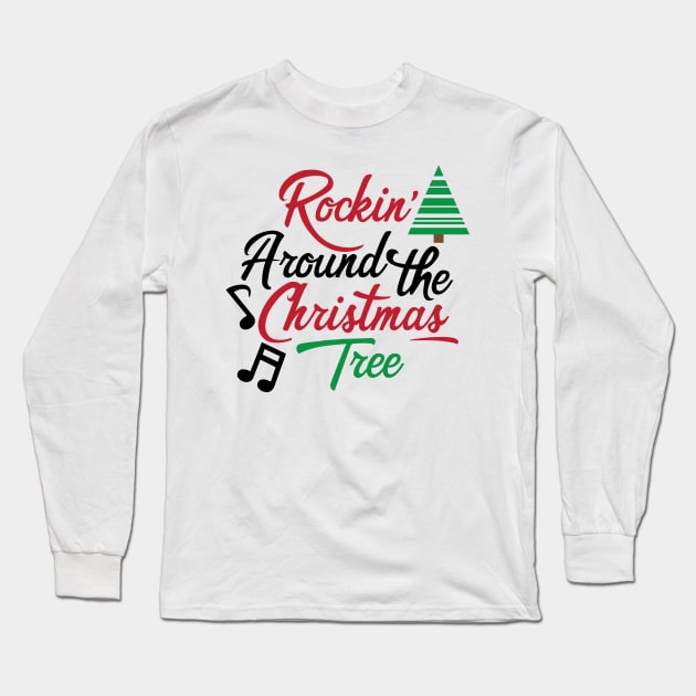 Rockin' around the christmas tree Long Sleeve T-Shirt by Peach Lily Rainbow